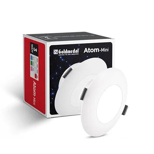 Goldmedal Atom Mini 3W LED Downlight for Home & Cabinet | Recessed Surface Downlight for False Ceiling |Compact Design with 120° Beam Angle|for Indoor Application |Cut-Out Size:Ø2.16|(Green)