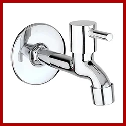 Hardware Items (Brass Disc) Stainless Steel Turbo Bib Tap Long Body for Bathroom and Kitchen with Chrome Finish and Quarter Turn Fitting (Accessories) Pack of (1)